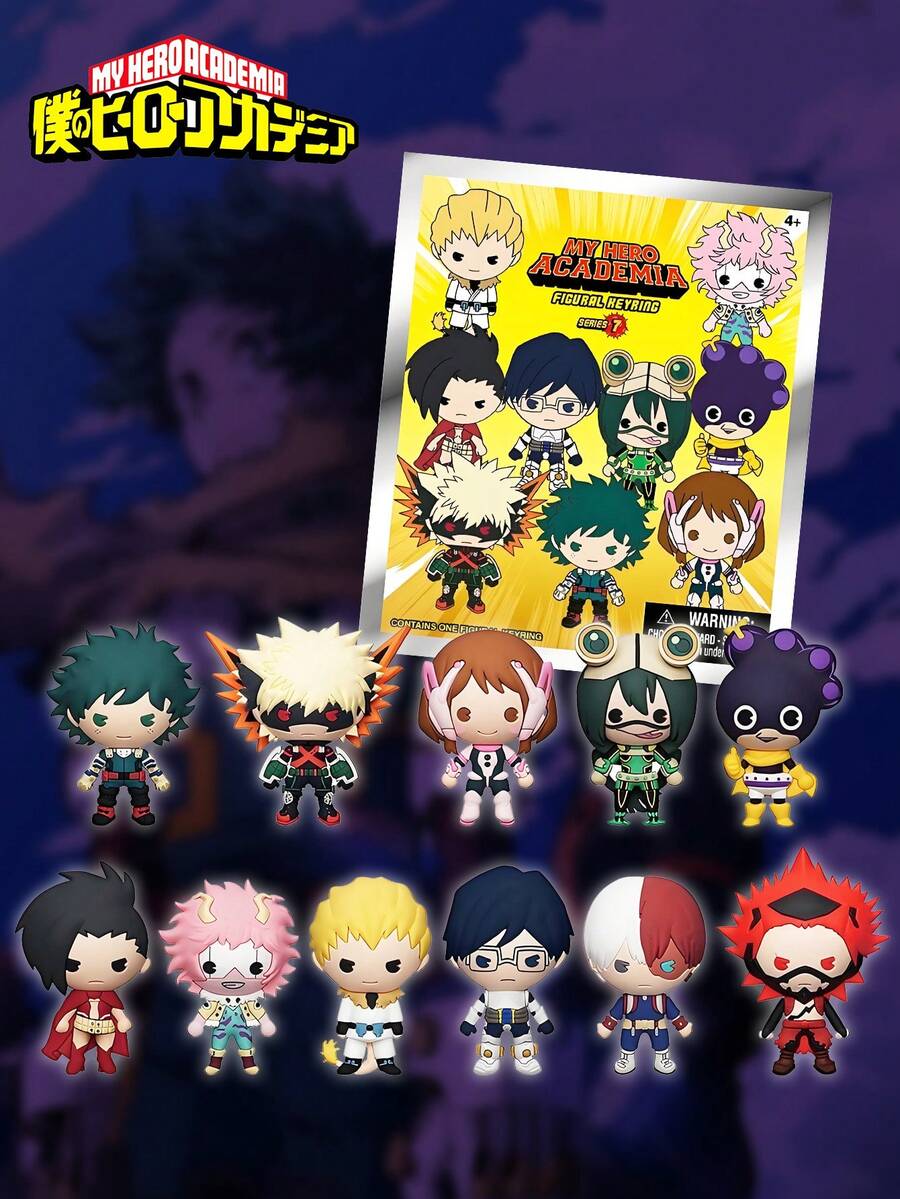 Crunchyroll 1PC  Officially Licensed 3D Anime Character Series Mystery Bulk Bag Clip Keychain Random One Midoriya Izuku And Bakugou Katsuki Or Other Characters For Friend Family Anniversary Birthday Gifts Halloween Gift