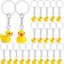 50/20/10pcs Mini Yellow Duck Keychain Set - Cute Rubber Ducky Bag Charms For Keys, Backpacks, Phone Straps | Adorable Bulk Party Favors, Goodie Bag Fillers For Birthdays, Wedding Decor. - Multicolor - View 5