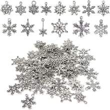 EstiloHonbay - 84 Colgantes De AleacióN De Copo De Nieve Con Colgante De JoyeríA De Navidad Para Arete, Collares, Pulseras, Llaveros, Manualidades (Estilo 16), Cuero, No Es Una Piedra PreciosaVersióN Mejorada - 1 - Ver 2