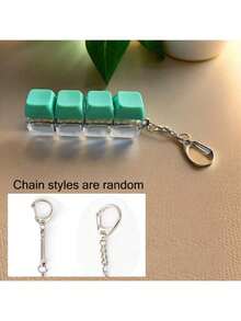1pc Adult Stress Relief Keyboard Keychain - Colorful Keys, Durable PC Material - Color Mixing - View 9