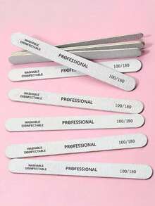 薄木砂纸指甲锉，100/180目木砂纸打磨锉，双面抛光锉，专业美甲抛光锉，船型双面木质抛光锉，适用于天然指甲、家庭美甲沙龙、水晶指甲 - 彩色 - 查看 6