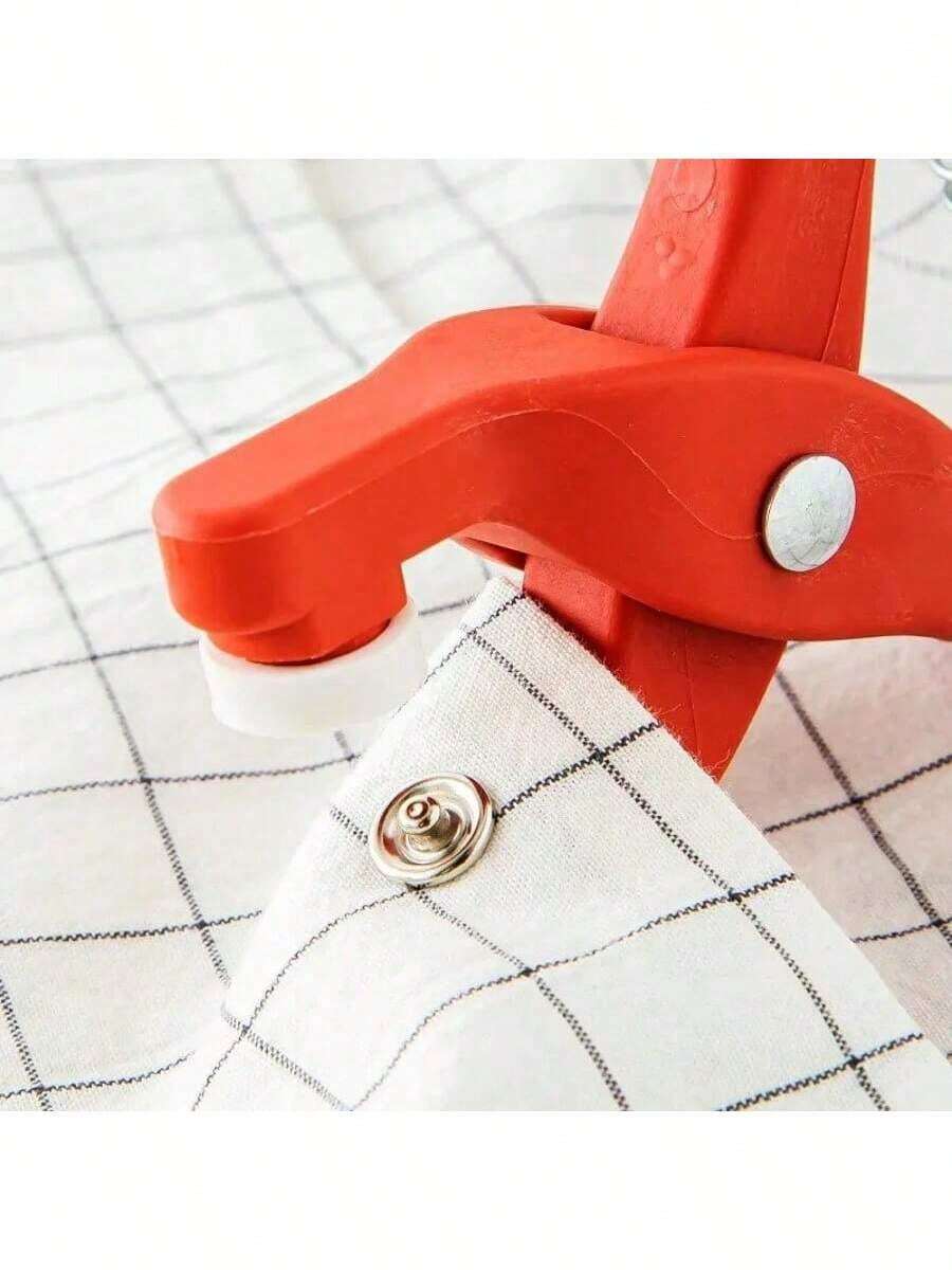200件金属按扣缝纫工具套装，包含手动钳子和收纳盒，适用于DIY工艺品、服装、帽子、包袋等。