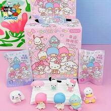 1/4/32pcs Sanrio Family Portrait And Double Star Mystery Box, Super Satisfaction Set! Character Collection Box - PVC Statue, Party Gift, Halloween/Christmas/Best Choice, Perfect Birthday Present