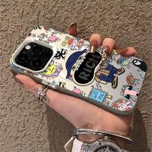 Trendy RICH Cartoon Monster Graffiti  Case - Shockproof Cover For  15/14/13 Pro Max, Vibrant Protective Phone Shell - Marrón - Ver 12