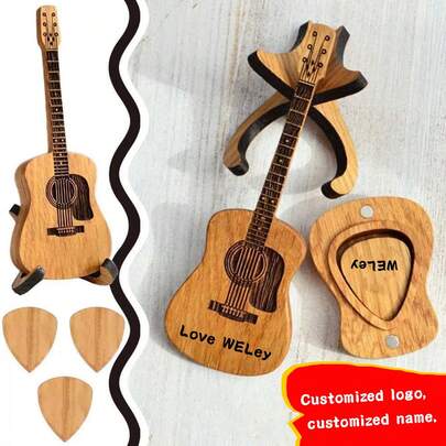 Set de regalo para entusiastas de la guitarra - Púas de guitarra grabadas personalizadas - Perfecto para celebraciones de aniversario o como regalo para un padre, hermano, novio o amigo.