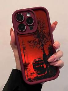 Funda para teléfono con silueta de árbol y cielo rojo, compatible con fundas de , Oppo, Honor, Redmi, , Vivo y , así como con  17,  16 Pro Max,  15 Pro Max,  13 y  12. Fabricada en TPU, ofrece protección anticaídas. Es una excelente opción para regalar a familiares, amigos, seres queridos, novios o novias, y también como regalo de Navidad.funda de ,  funda de  16, Navidad,  fundas de , funda de  15,  17 Pro Max, fundas para , funda de  16 Plus, regalos de Navidad, funda de  13, funda de teléfono de Navidad, funda de  16 Pro, funda de teléfono  15, funda de teléfono  13, funda de  15, rosa, funda de teléfono rosa, regalos, malvado, regalos para mujeres, funda de teléfono linda, regalos para hombres, teléfono negro Estuche, regalos para hombres - Burdeos - Ver 1