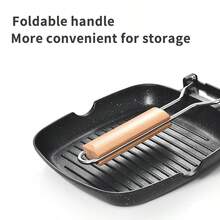 Breakfast, Rice, Slate Steak, Frying Pan, Striped Non-Stick Pan, Household Flat Pan, Multi-Function Gas Stove Gift Pot - Black - View 11