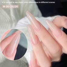 1pc 12ml Jelly Crystal Nail Polish, Semi-Transparent With Shiny Ice Crystal Effect - Removable Under UV/LED Light - Suitable For DIY Manicure - Pink - View 7