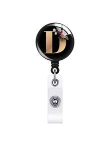 1pc Retractable ID Badge Reel With Clip, Rotating Clasp Fit For A-Z ID Cards, Suitable For Nurses, Doctors, Office Use, Back To School Identification, Meaningful Gift For Halloween, Christmas, Valentine's Day, New Year For Friends, Colleagues, Teachers, Elders - Multicolor - View 7