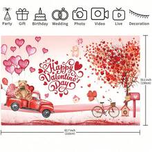 Fondo de banner con diseño de globo con forma de corazón y oso de peluche para el Día de San Valentín, decoración interior y exterior, aniversario, telón de fondo fotográfico, boda, planificación de eventos, regalo perfecto