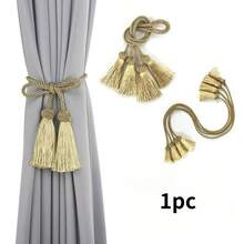 1pc Multi-Color Polyester Drawstring Adjustable Living Room Office Home Decor For Elegant Home Decoration Accessories Easy To Use,Curtain Tiebacks, Decorative Drapery Holdbacks With Tassels, Curtain Fixing Straps