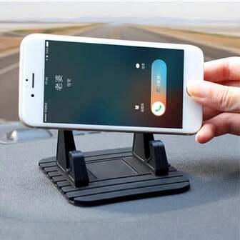Silicone Car Dashboard Phone Holder - Non-Slip Stand, Compatible With Iphone And Smartphones, Suitable For Both Car And Home Use
