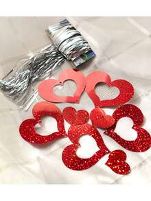 Bộ 100 món đồ trang trí hình trái tim màu đỏ, mặt dây chuyền đính kim sa, thích hợp để trang trí đám cưới, phòng ngủ/phòng khách, tiệc tùng, sinh nhật - Lựa chọn lý tưởng cho nhiều không gian khác nhau. - Nhiều màu - Xem 7