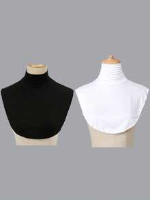 2条装女士保暖抓绒立领围巾，防风舒适，四季皆宜，是搭配连衣裙的理想之选。 - 純色 - 查看 21