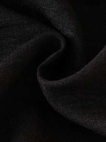 Vihyde 1pc Young Boy Middle Eastern Long Robe, Black With White & Orange Geometric Trim, Long Sleeve, Stand Collar, Pockets - Black - View 4