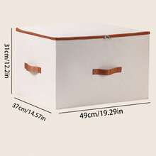 2pcs/1pc Dustproof Storage Box With Lid Large Capacity Foldable Clothes Storage Box Double Thickness Moisture-Proof Storage Box, Under-Bed Storage - Beige - View 18