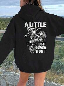 2026 AChristmas Outfit WomenWomen's Heavyweight Hoodie - Gothic Love Me Like My Demons Print Sweatshirt, Loose Fit Pullover Hoodie With Pocket & Drawstring Hood, Long Sleeve Winter Sweater For WomenLoose And Comfortablewinter Clothes For Women - Black 1 - 查看 1