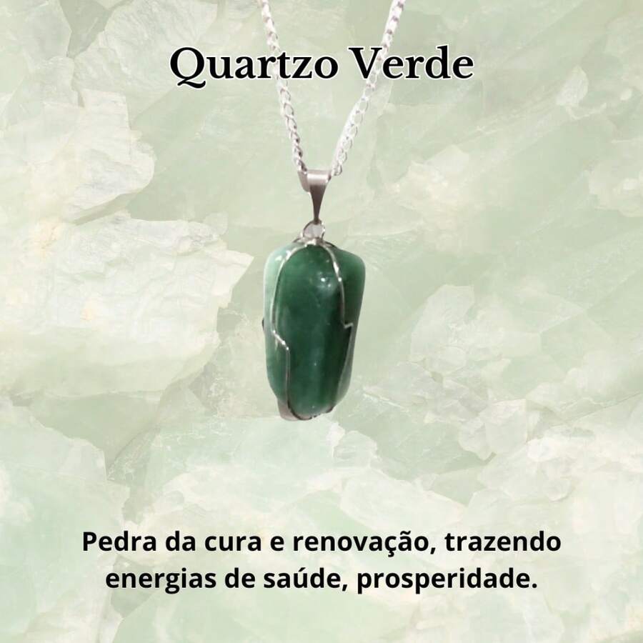 Stone Of Wealth Natural Stones Amethyst Quartz Stainless Steel Chain Power Exclusive Connection To Nature - Green Quartz - View 1