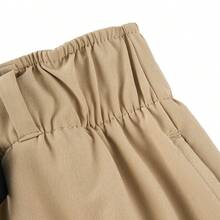 Adidas Pantalones casuales de mujer, pantalones deportivos de pierna ancha y pierna recta con tres rayas - Caqui - Ver 6