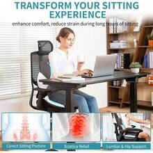FLORICH Seat Cushion Lumbar Support Pillow For Office Chair, Car Lower Back Support, Ergonomic Desk Chair Pillow For Butt And Back Support Of Memory Foam Seat Pad(Grey) - 深灰色 - 查看 2
