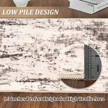 Techigher Area Rugs For Living Room,Non Slip Carpet,Vintage Area Rug,Washable Short Pile Runner Rug,Floor Mat For Bedroom Kitchen Hallway Office Decor - brown 240*340cm - 查看 4