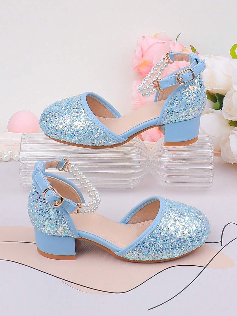 Hochzeitsfeier Abend Urlaub süß niedlich Blumenmädchen Mädchen Ballettschuhe geeignet für große mittlere kleine Mädchen Kinderschuhe Babyschuhe klassisch vielseitig kleine Ballettschuhe Mädchen Mode blaue Perle vier Jahreszeiten Urlaub High Heel Blockabsatz Ballettschuhe formelles Kleid Kleid Aufführung passender Rock Aufführungsschuhe Tanz Mary Jane Prinzessin Schuhe Cut Out Ballettschuhe