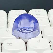 1pc Handcrafted Personalized Resin Resin Translucent Nail Art Key Keycaps, Jelly Cross-Axis Mechanical Keyboard Keycaps, Single - Lilac Purple - View 7
