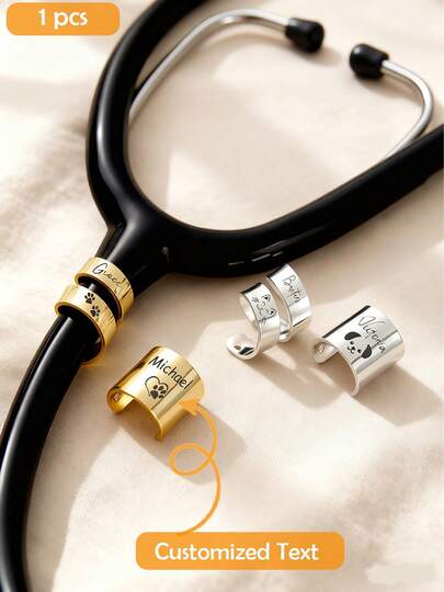 Personalized Stethoscope ID Tag, Custom Nurse Name Tag, Stethoscope ID Ring, Medical Student Gift, Nurse And Doctor Graduation Gift, Birthday Gift, Christmas Gift, Graduation Gift, Stethoscope Charm, Personalized Engraved Pendant, Stethoscope ID Pendant, Nurse Doctor Gift, Mother's Day Gift