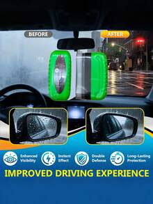 2件套汽车挡风玻璃防雾套装 - ABS树脂清洁刷，配有涂抹海绵和超细纤维布，可去除油渍、水渍和雾气，提高能见度，通用型，适用于挡风玻璃、侧窗、后视镜、眼镜、头盔等，使用方便。