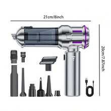 16000Pa Cordless Car Vacuum Cleaner, Strong Suction Handheld Small Dust Collector, High-Power Brushless Motor Vacuum Cleaner Blower, USB Rechargeable, Portable Dust Blower, 3 Adjustable Gears, Mini Air Pump Blow & Vacuum, Car & Home Cleaning Tool - Multicolor - View 11