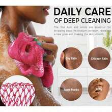 African Net Sponge Authentic - Exfoliating Back Scrub Bath Sponge With Knots - Afro Scrub Body Scrubber Exfoliator Washcloth - African Body Care Daily Use Shower Essentials2025 - Hồng - Xem 5