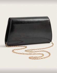 Women's Shoulder And Handbag With Chain Strap And Gold Details, Ideal For Parties, Weddings, And Events. - 黑色 - 查看 7