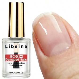  Libeine 10毫升指甲强化剂，自然干燥，持久光泽，增强指甲硬度，保护指甲