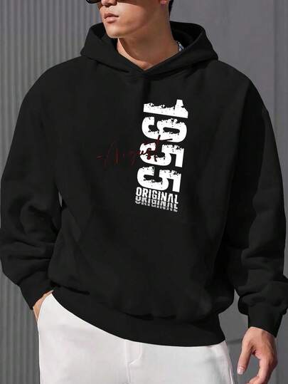 Men'S Retro 90s Vintage Oversized Hooded Sweatshirt - 90s Original Graphic Print Pullover, Limited Edition JPH-9, Black With Text, Machine Washable Casual Streetwear Sweater For All-Season & Nostalgic Style