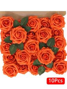 Sztuczne kwiaty 25 szt. Realistyczne pianki sztuczne róże z łodygami do samodzielnego wykonania bukietów ślubnych, centralnych elementów wieczoru panieńskiego, dekoracji stołów imprezowych (bez pudełka, zapakowane w torbę OPP)