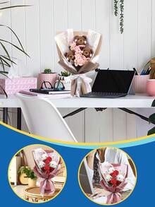 1 Set Animal Bouquet Crochet Yarn Kit, Suitable For Beginners, Handmade Crochet Yarn Balls, DIY Crochet Doll Decor, Gift For Friends And Family, Includes Basic Accessories And Tutorial (Accessory Color Random) - Multicolor - View 5