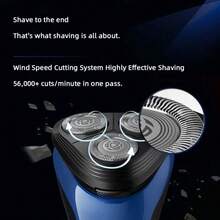 PHILIPS S1125/02 Electric Shaver Full Body Wash USB Charging PowerCut Stainless Steel Blades Razor Triple Floating Head Trimmer - Blue - View 10