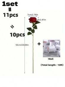 6 peças (5 Rosas Vermelhas + 1 Rolo de Linha Transparente) / 11 peças (10 Rosas Vermelhas + 1 Rolo de Linha Transparente), Decoração Floral Romântica de Rosas Vermelhas Penduradas, Acompanha 15M de Linha Transparente, Adequado para Arco de Casamento e Decoração de Teto, Chá de Panela, Decoração de Mesa para Festa do Dia dos Namorados, Tema de Princesa, Centros de Mesa de Casamento, Decoração de Bottom de Festa