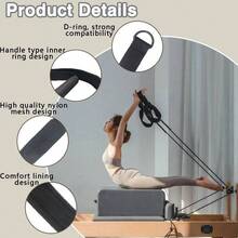 2 correas de mueca con hebilla de tobillo para pilates, correa de hombro doble para yoga, accesorios deportivos para el SIDA, 14.2x 5.1x 1.97 pulgadas - negro - - Ver 4