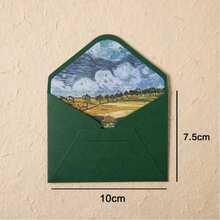 5 peças/10 peças Envelopes Vintage Impressão de Convites de Casamento Envelopes Forrados Papelaria de Convite Cartão Postal - Verde - Visão 2