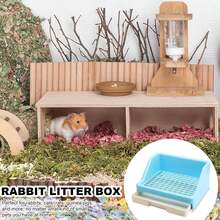 Caja de de conejito y entrenador para orinal |   Solución de baño para mascotas pequeñas |   Caja de ropa de cama para conejos, chinchillas y otros animales pequeños - 1 - Ver 6