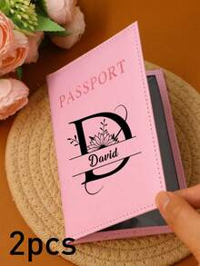 Custom Name Passport Holder For Travel, Personalized Letter Leather Passport Holder, Customized Passport Holder For Travel Women, Customizable Ticket Wallet, Birthday Gifts, Wedding Gifts, Anniversary, Christmas, Christmas Gifts, Portable, Vacation, Boyfriend, Girlfriend, Bestie, Bridesmaid, Friend, Colleague - Style B - View 9