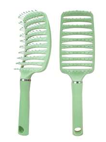 Defining Curl Wet Curly Hair Brush, Soft Bristles Hairbrush With Prongs, Detangling Brushes Reduce Hair Pulling & Curl Separation, Round Detangler, Shaping And Styling Tools For Women Men Girls - Multicolor - View 11