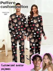 Customized Men's Pajama Set With Portraits, Family Members, Pets, Cartoons, Holiday Themes - Unique And Fun Gift
