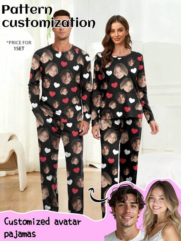 Customized Men's Pajama Set With Portraits, Family Members, Pets, Cartoons, Holiday Themes - Unique And Fun Gift