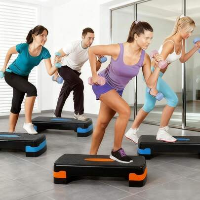 Home Rhythm Yoga Step, Ergonomisk Yoga Step - Fitness Step Platform, Lämplig för aerob träning och träning, Halkfri yta, Lämplig för hemmaträning, Gruppträning, Gymträning och aerob yogaträning, Hållbar struktur, Hemträningsutrustning, Sportutrustning, Högintensiv träning, Modern design