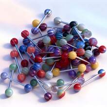 20/30/50个/包 1.6*16*6毫米 彩色舌钉，不锈钢杆配亚克力元素，人体穿刺饰品 - 彩色 - 查看 5