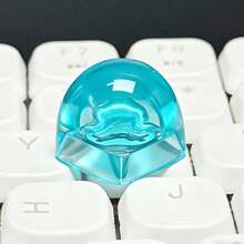 1pc Handcrafted Personalized Resin Resin Translucent Nail Art Key Keycaps, Jelly Cross-Axis Mechanical Keyboard Keycaps, Single - Baby Blue - View 8