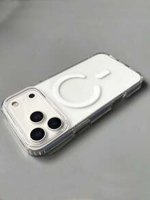 Minimalist Acrylic Wireless Magnetic Charging Transparent Phone Case Compatible With IPhone 17 Pro Max/17 Pro/17 Air/17/16 Pro Max/16/16 Pro/16 Plus/11/15/15 Pro/15 Pro Max/12/13/14 Pro Max/11 Pro/11 Pro Max/12 Pro/12 Pro Max/13 Pro/13 Pro Max/7 Plus/14 Pro/14 Pro Max/14 Plus/12 Mini/13 Mini, Durable And Anti-Yellowing Hard Shell - Transparent Magnetic Suction - View 4