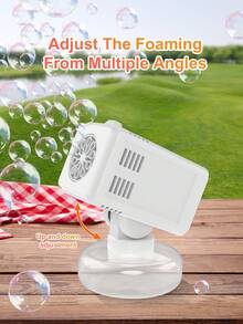 Children's Fun Lighted Fully Automatic Bubble Machine Toy - Summer Water Play Bubble Machine With Adjustable Angle (No Battery, No Bubble Water)